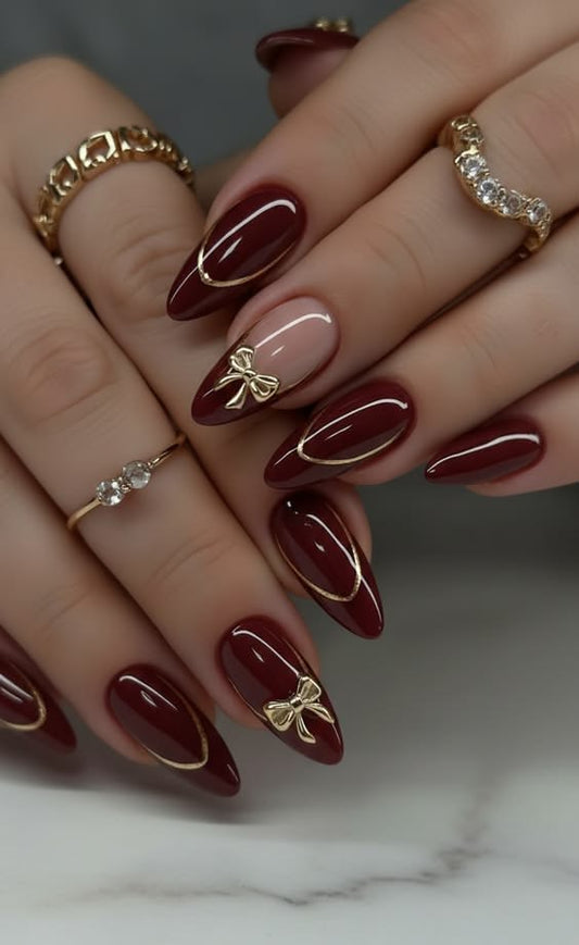 Cherry Wine Bow Set