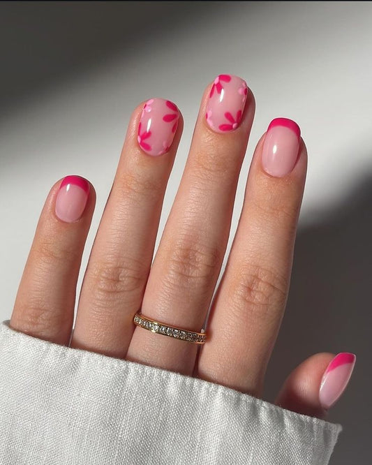 Floral Blush Nails