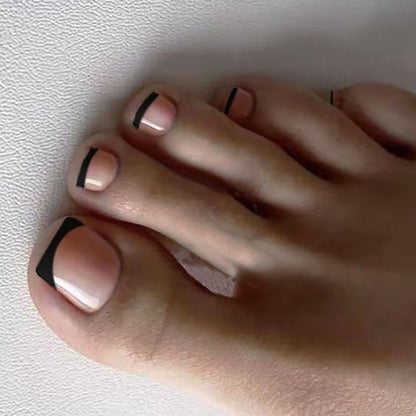Black Tip Toe Nails