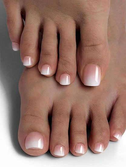 White Ombre Toe Tips