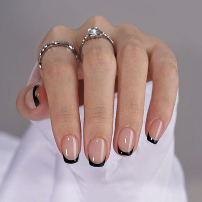 Short Black French Tips