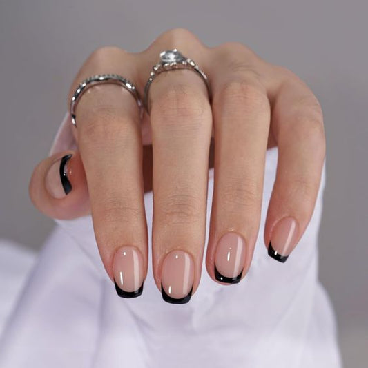 Short Black French Tips