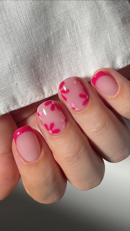 Floral Blush Nails