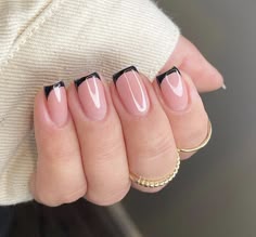 Short Black French Tips