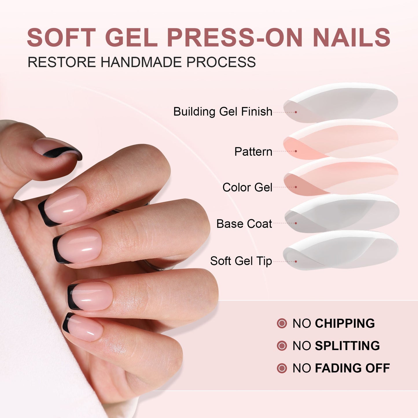 Short Black French Tips