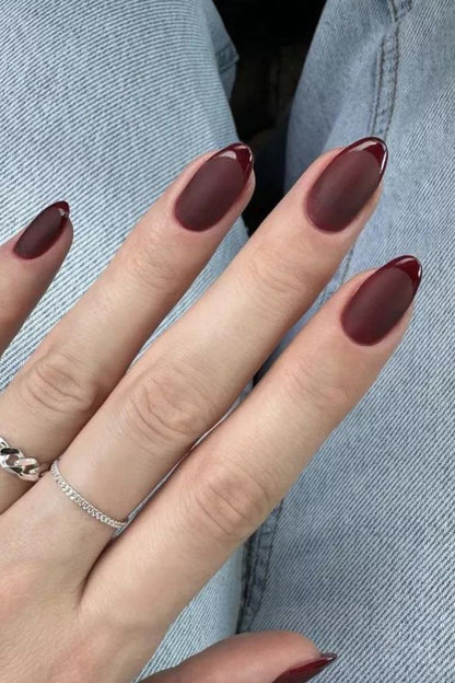 Deep Burgundy Nails